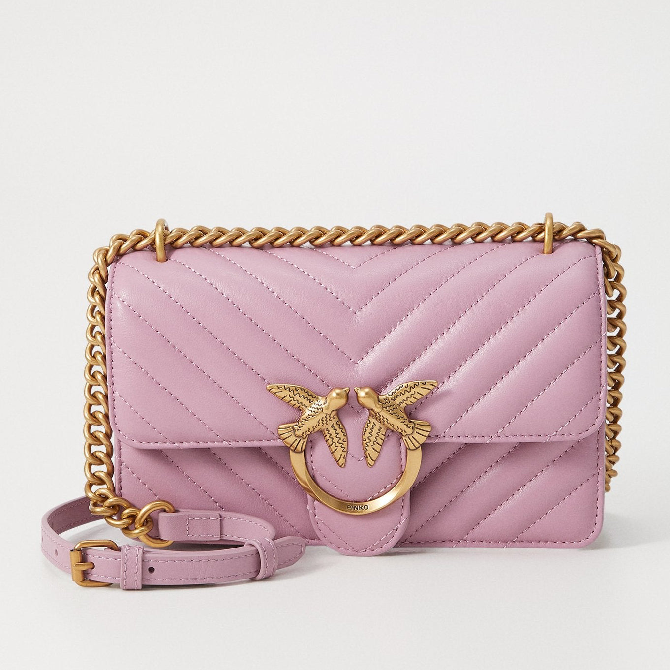 Дамска чанта Women’s shoulder bag PINKO Love Mini 100074 A0GK P26Q Pink front view