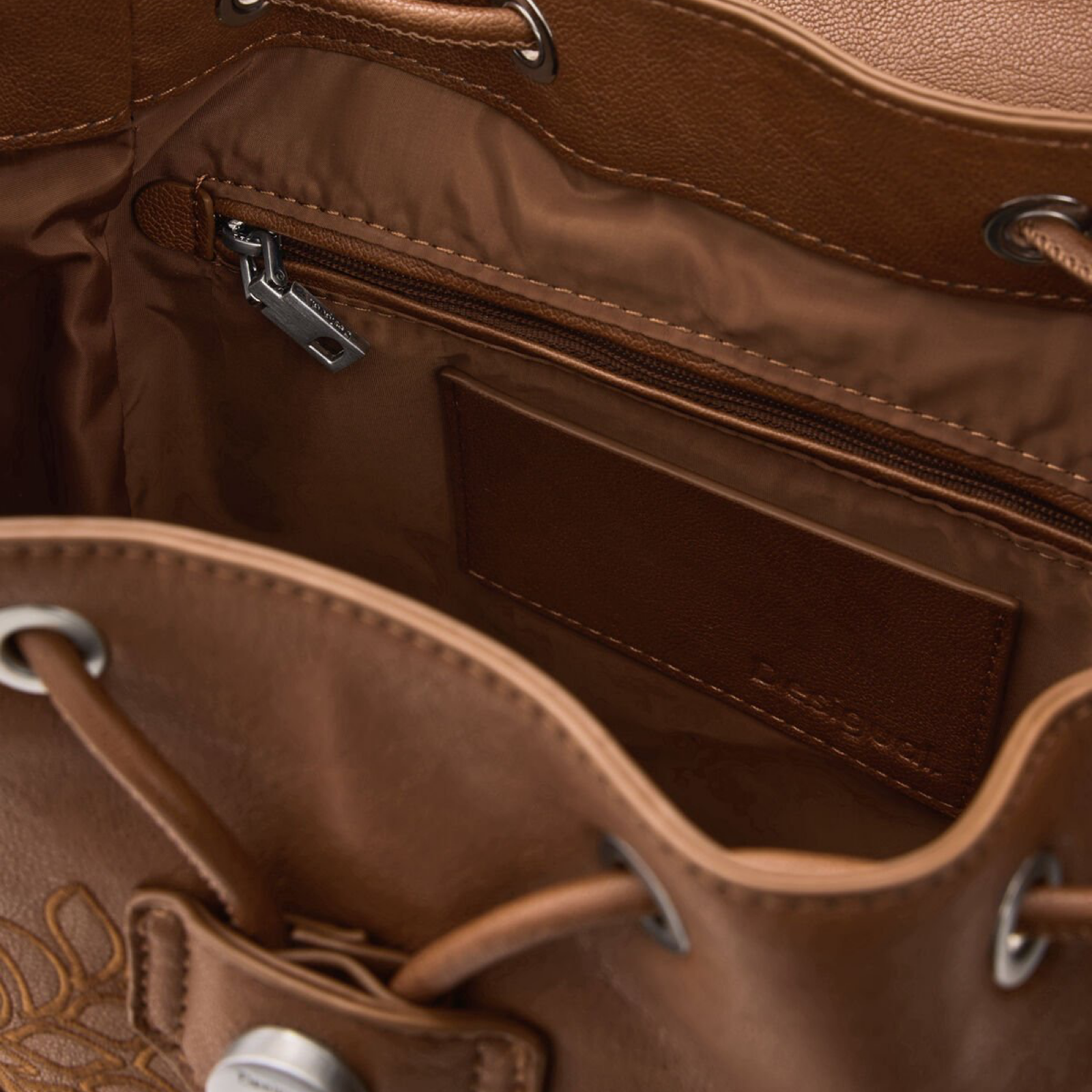 Дамска кафява раница Desigual Women Rucksack 26SAKP39 6011U Side View