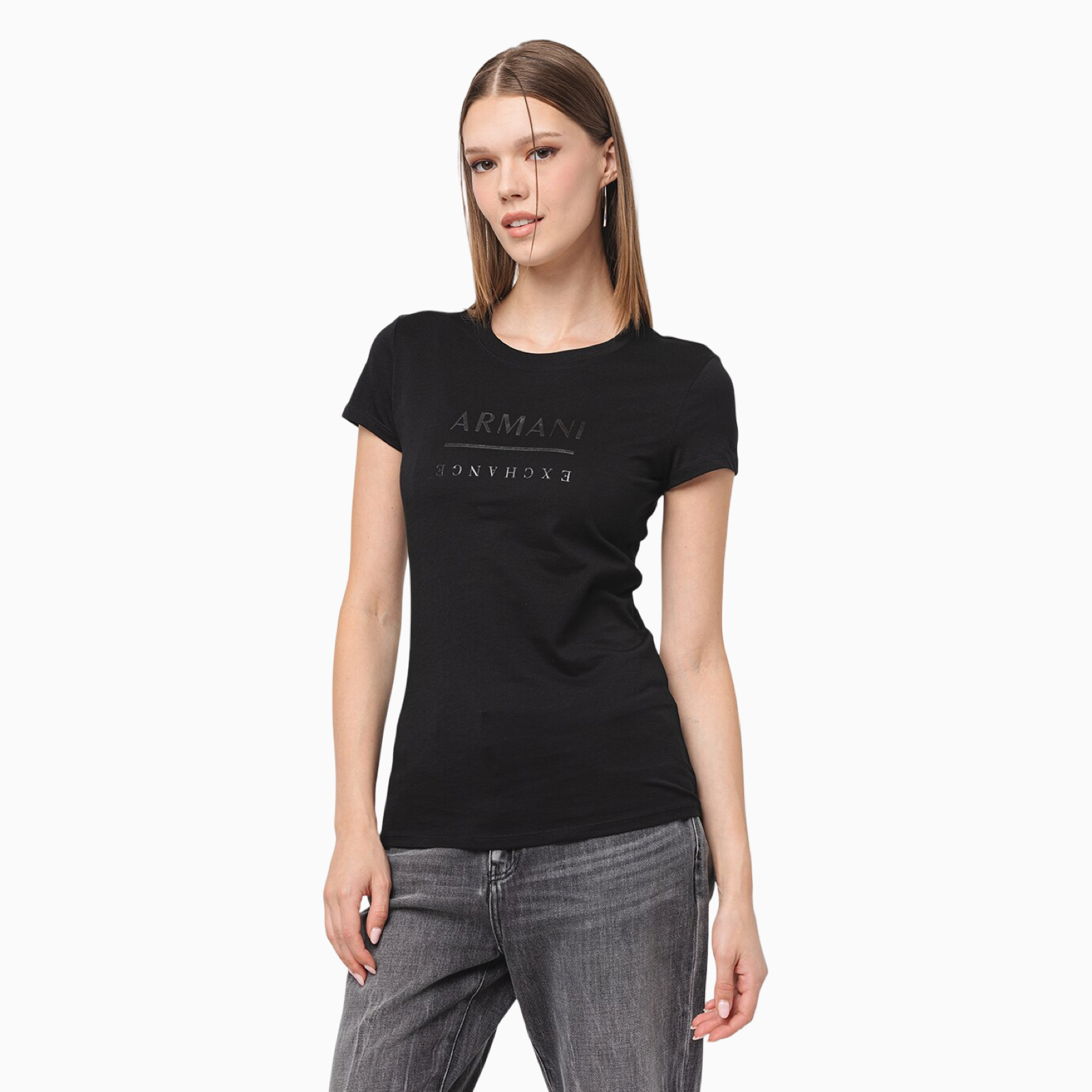 Дамска черна тениска Armani Exchange 6DYT11 YJ16Z 1200