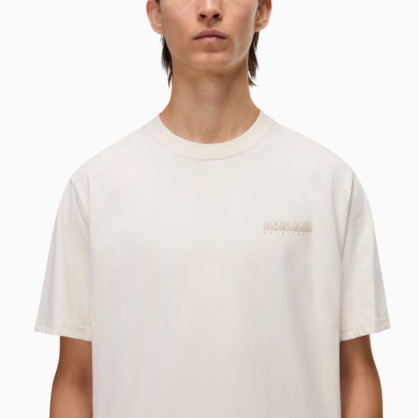 Мъжка бежова тениска Napapijri Men T-shirt NP0A88SUN Close-Up