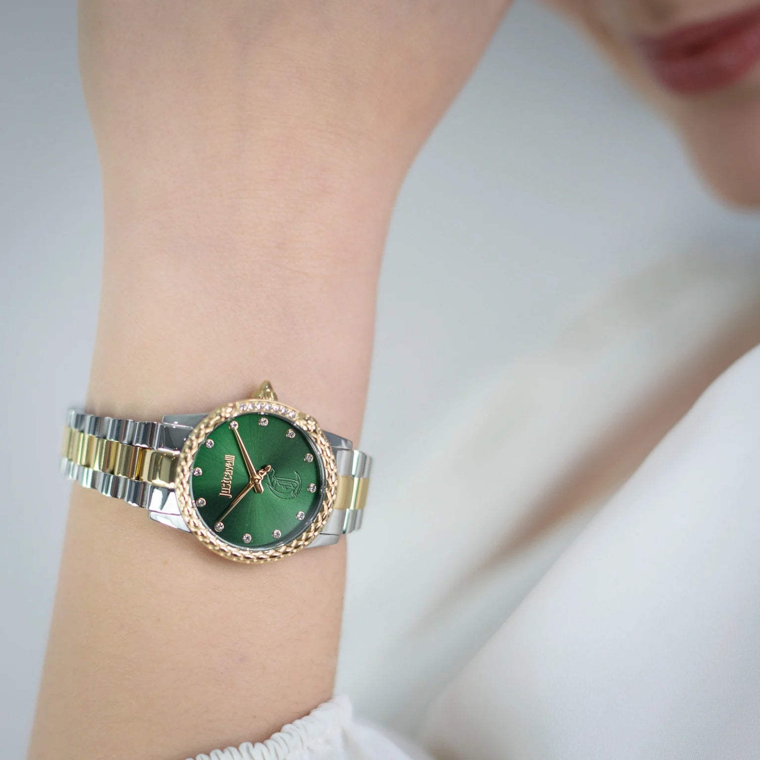Дамски часовник Women’s watch Just Cavalli Animalier Fiorenza Snake JC1L310M0105 Two Tones YG Green