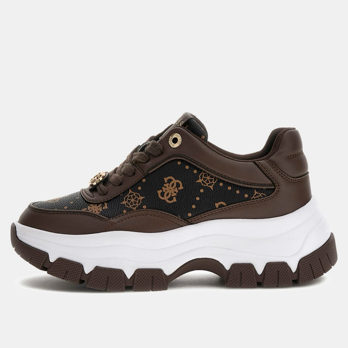 Дамски кецове Guess Berrett 4G Women Sneakers FLFBRTPEL12 BROWN Lateral View