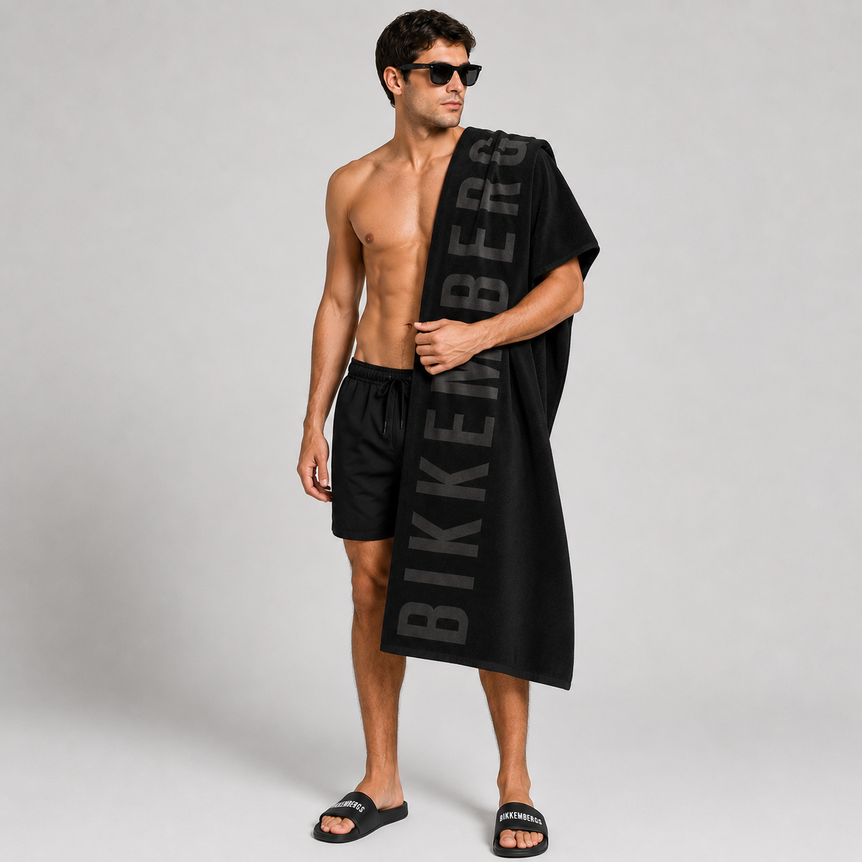 Плажна кърпа Bikkembergs beach towel BKK26MTW02 Black model view