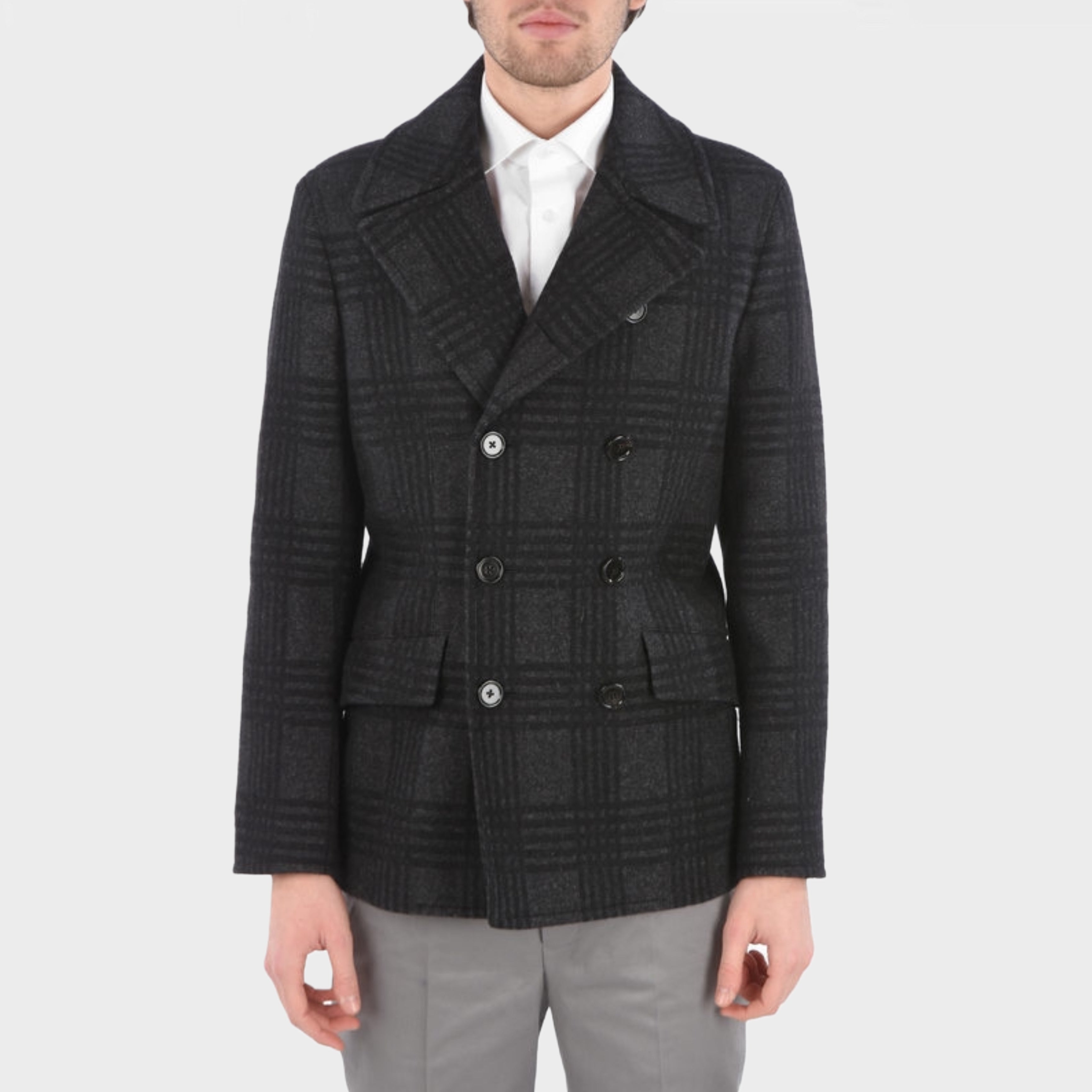 Мъжко палто тренчкот от вълна в сиво DOLCE & GABBANA Men’s Luxury Wool Trench Coat
