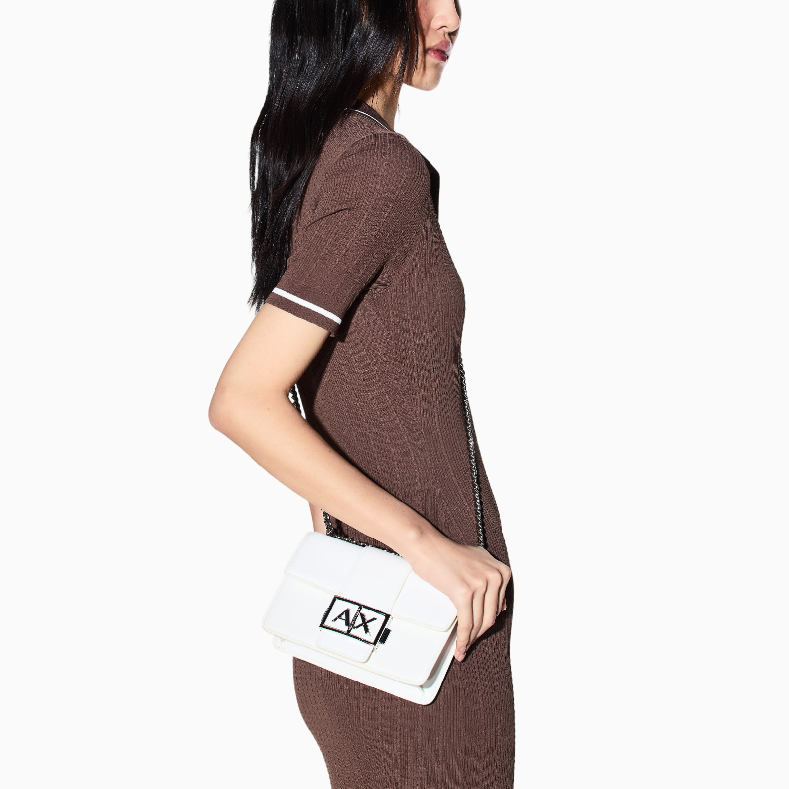 Дамска бяла чанта Armani Exchange Women Shoulder Bag XW000071 AF12039 U0011 Model View