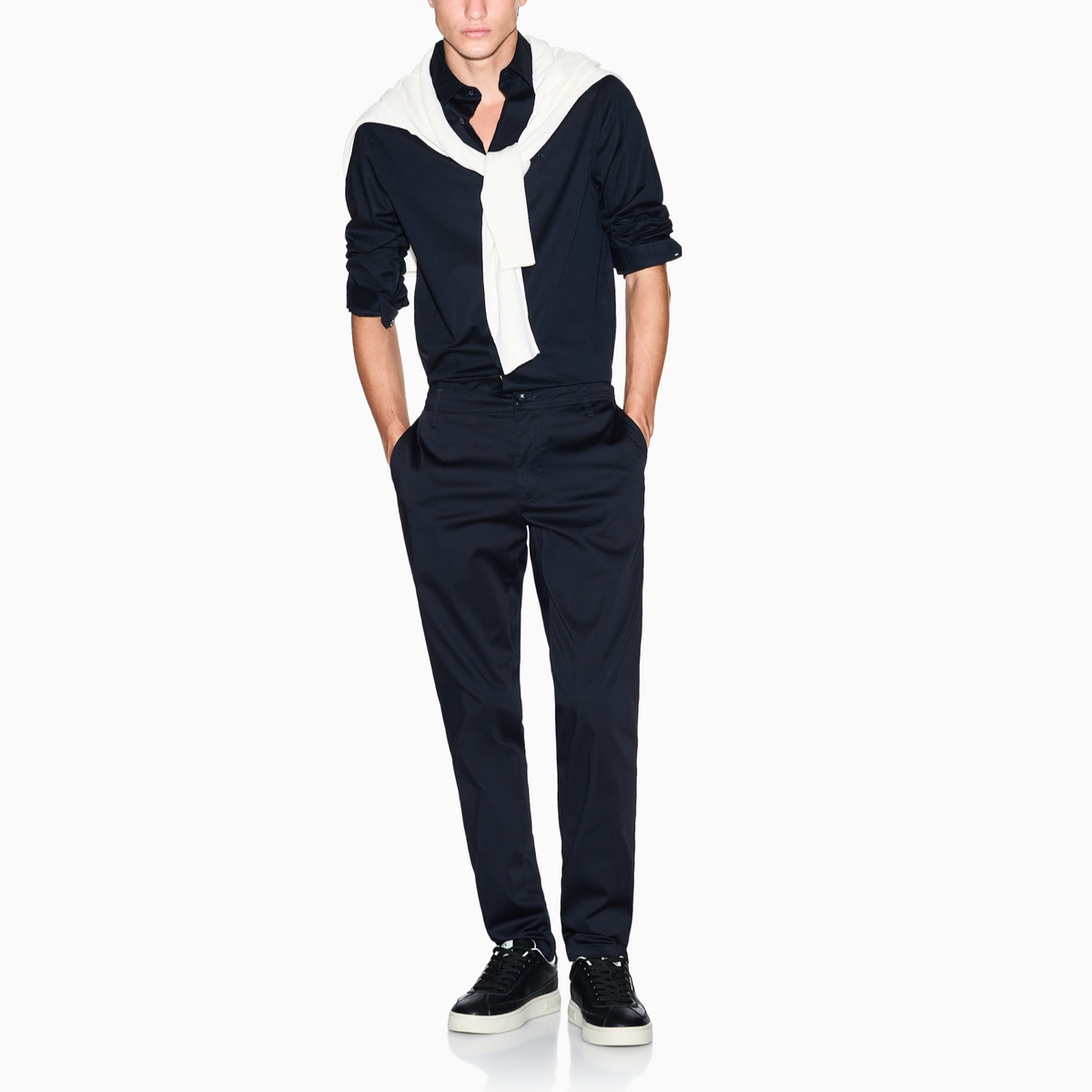 Мъжка тъмно синя риза Armani Exchange Men Shirt 8NZCBD ZN10Z 1510 Front View