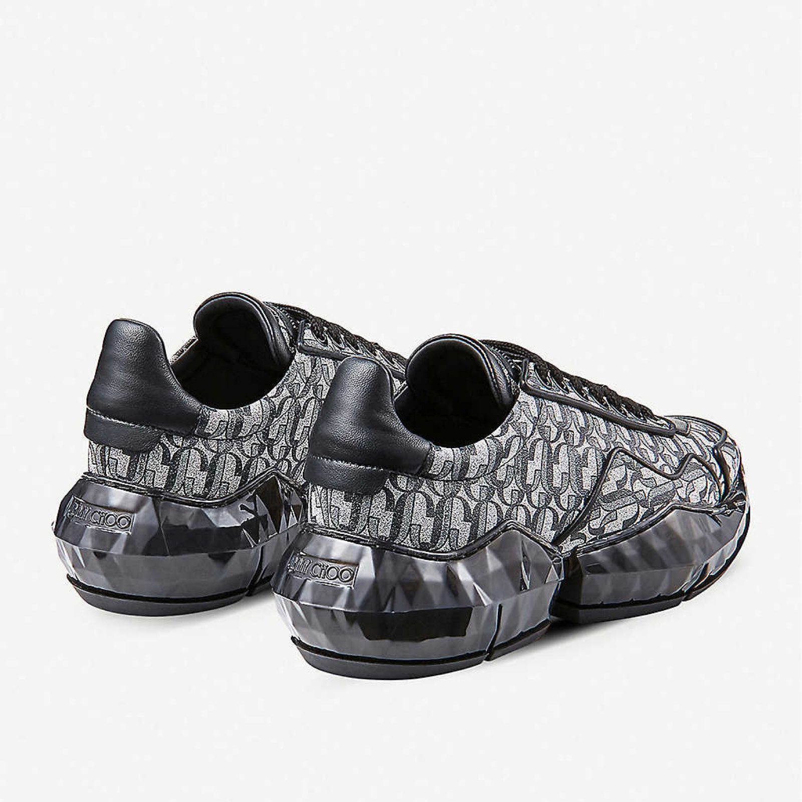 Jimmy Choo Diamond JC Monogram Glitter Women Sneakers Heel View