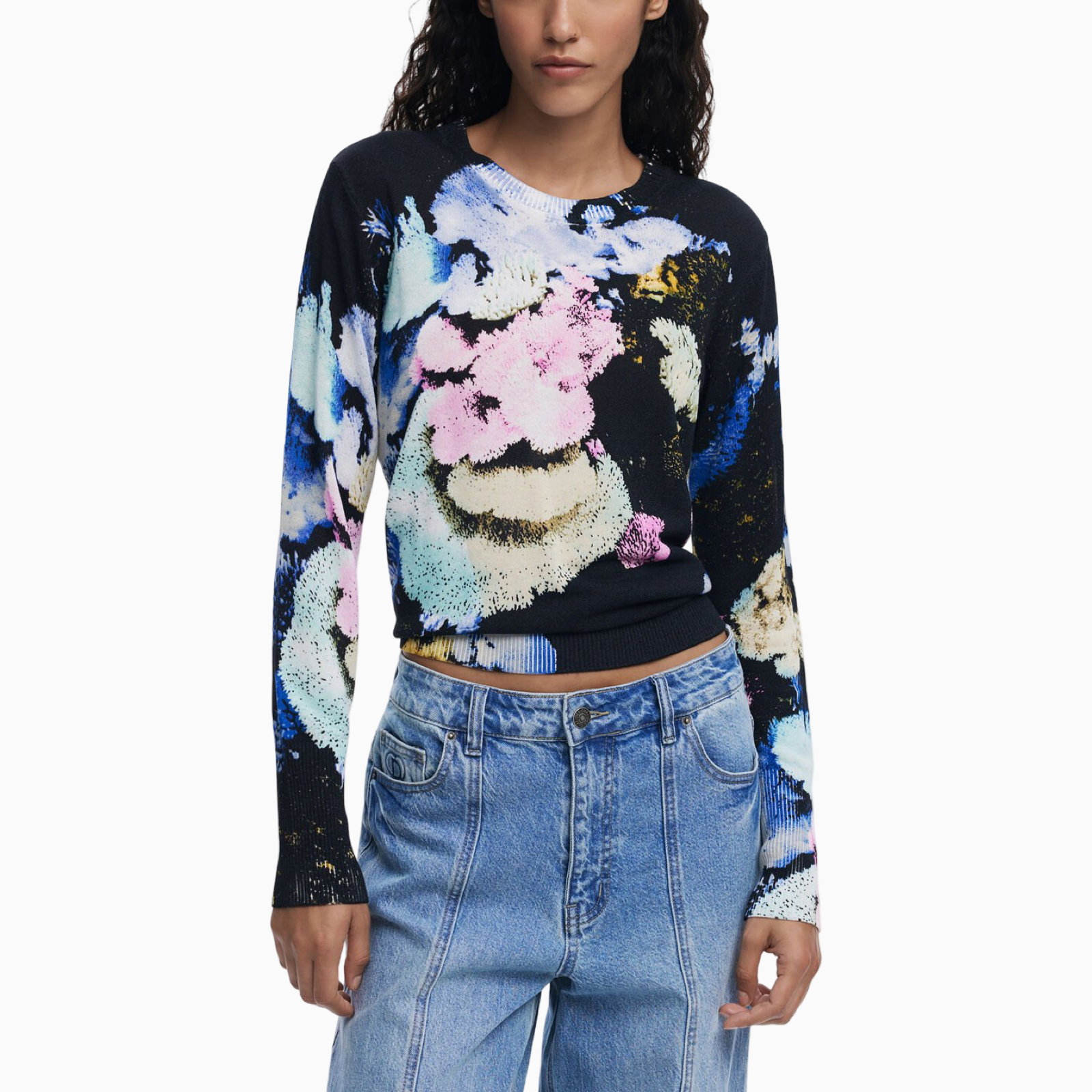 Дамски пуловер Desigual Women Sweater 25WWJF46 5025 Front View