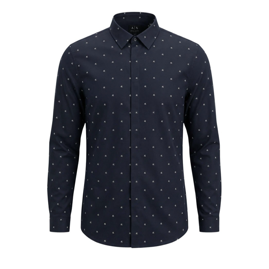 Мъжка синя риза Armani Exchange Men Shirt XM000625 AF13184 Front View