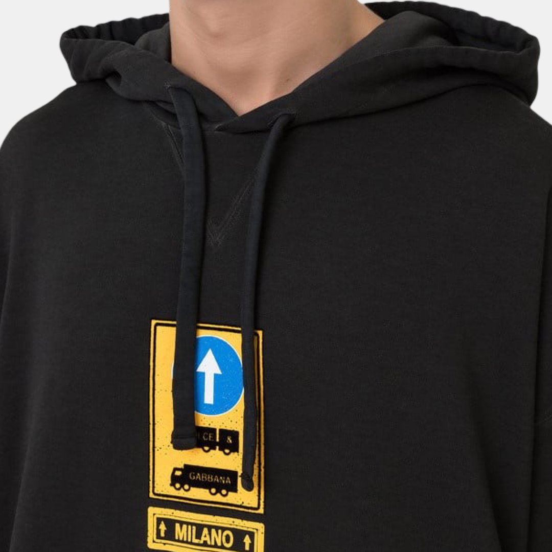 Мъжко черно худи Dolce & Gabbana Oversized Men Hoodie