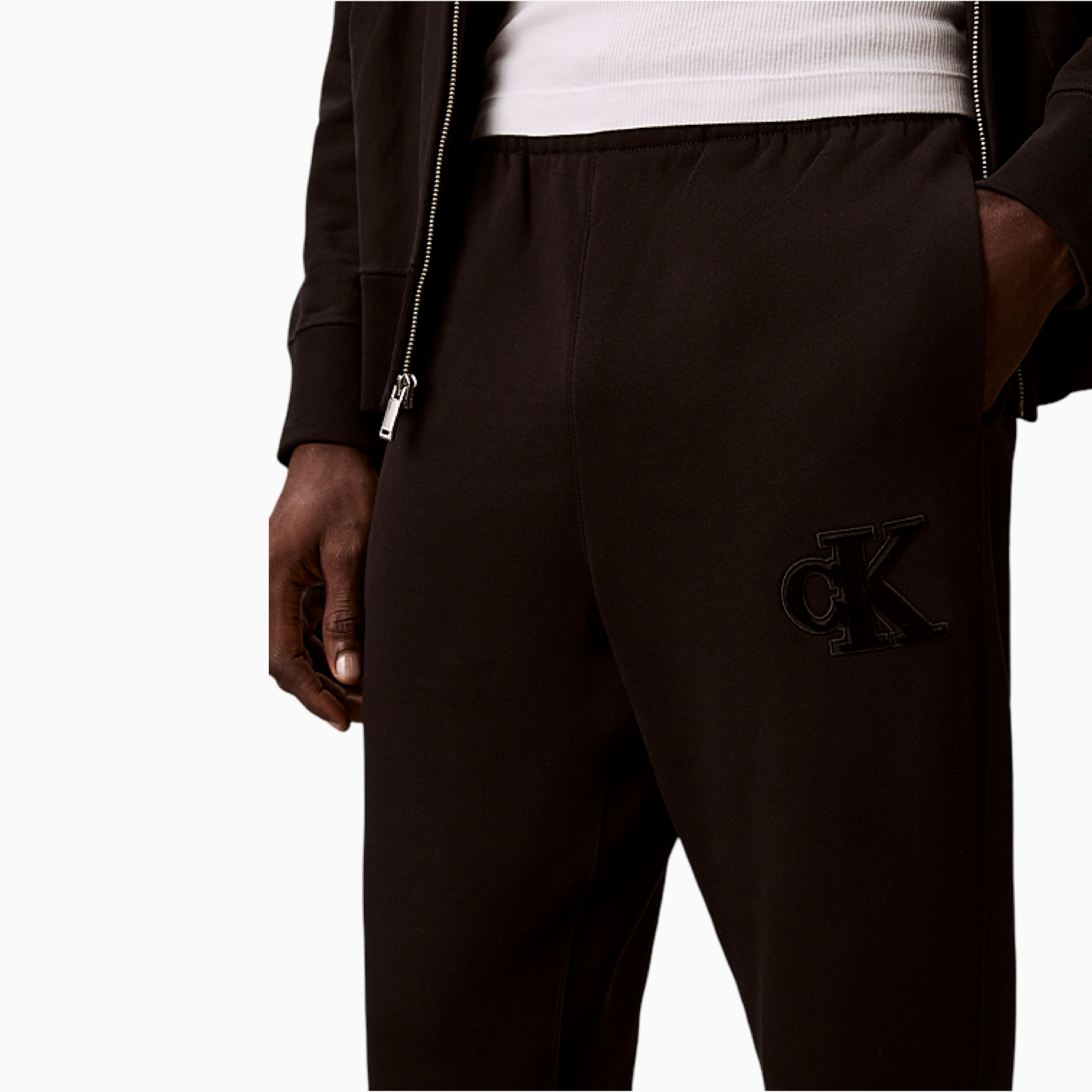 Мъжко черно долнище Calvin Klein Jeans Men Sweatpants LV04RD252G Close-Up