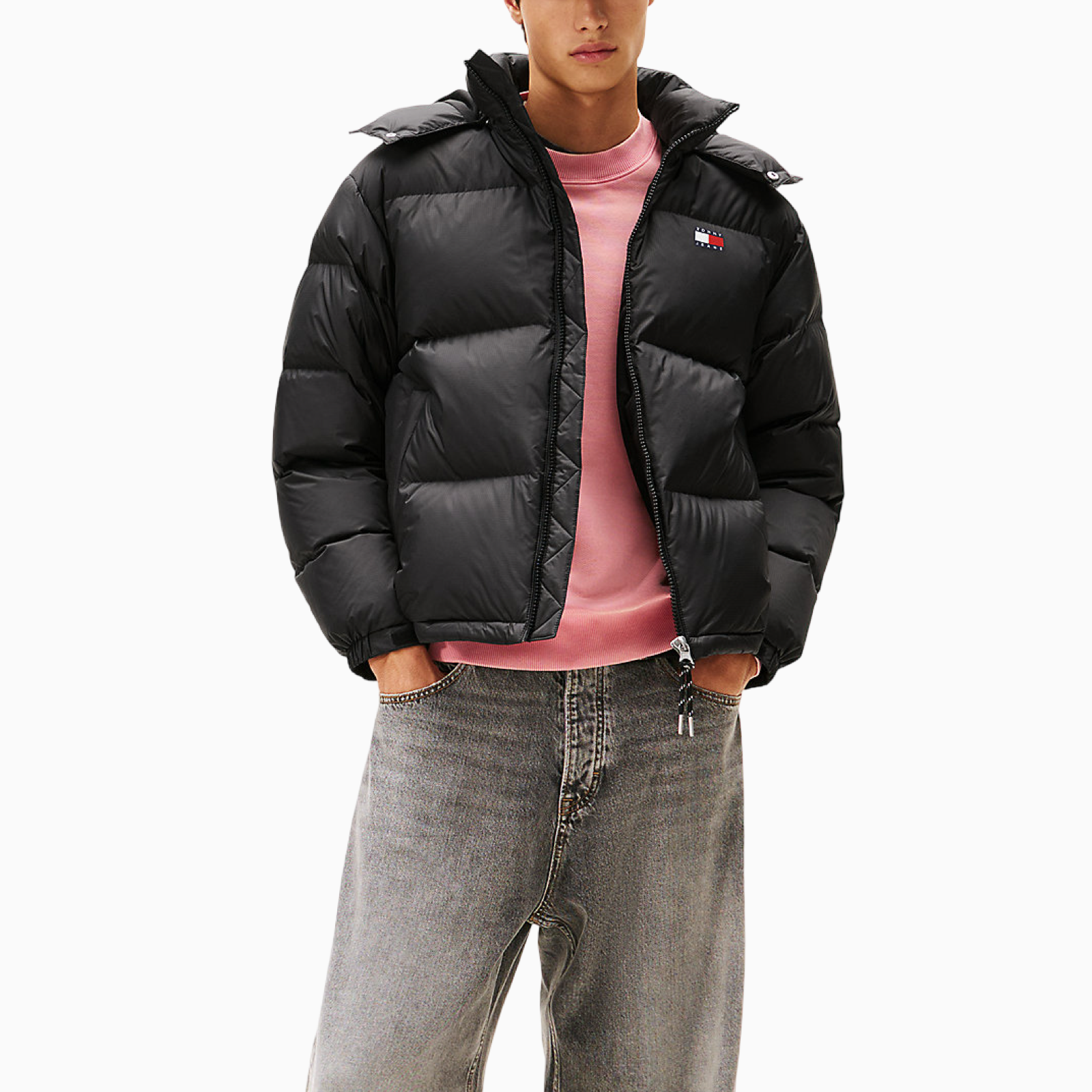 Мъжко черно яке Tommy Hilfiger Jeans Men Jacket DM0DM22036 Front View