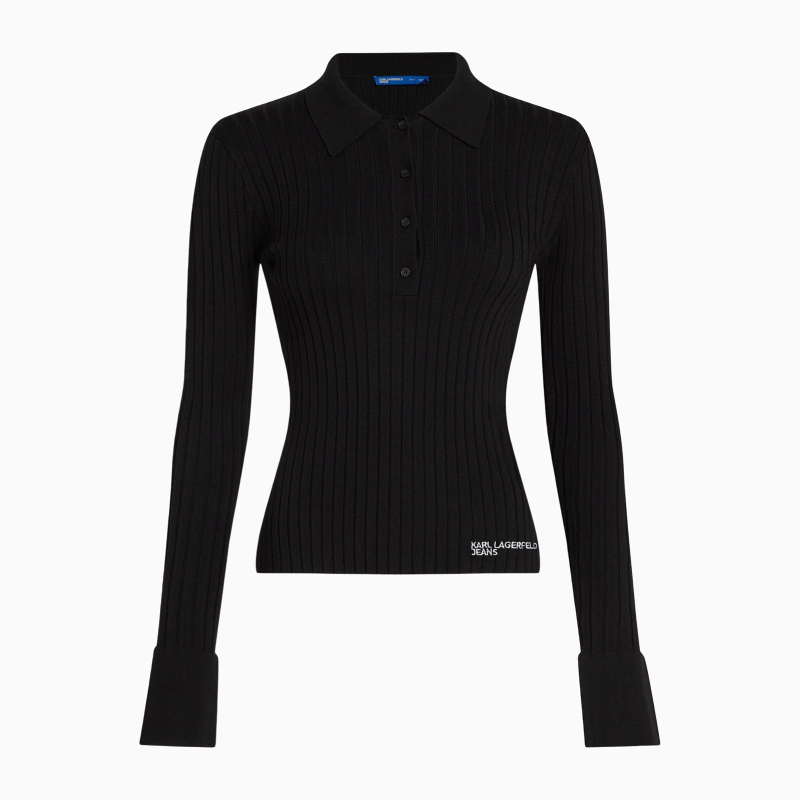 Дамска поло тениска Karl Lagerfeld Jeans Women Knitted Polo B1W18026 999 Front View