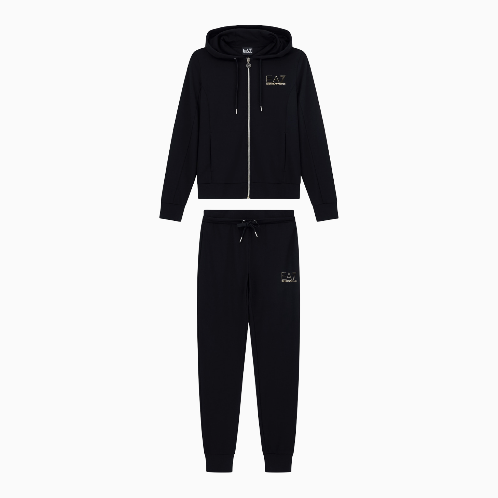 Дамски черен екип EA7 Emporio Armani Women Tracksuit 8NTV51 TJ9RZ 1200 Front View