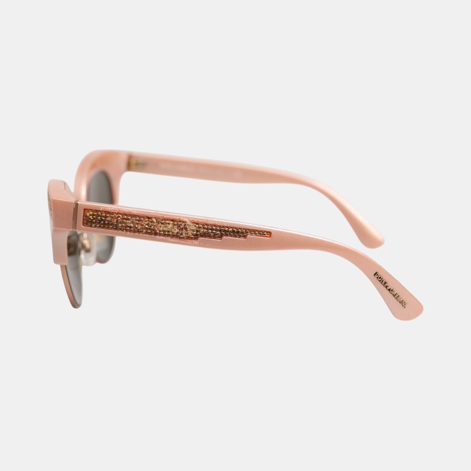 Dolce & Gabbana Pink Gold Mirrored Cat Eye DG6109 Sequined Sunglasses