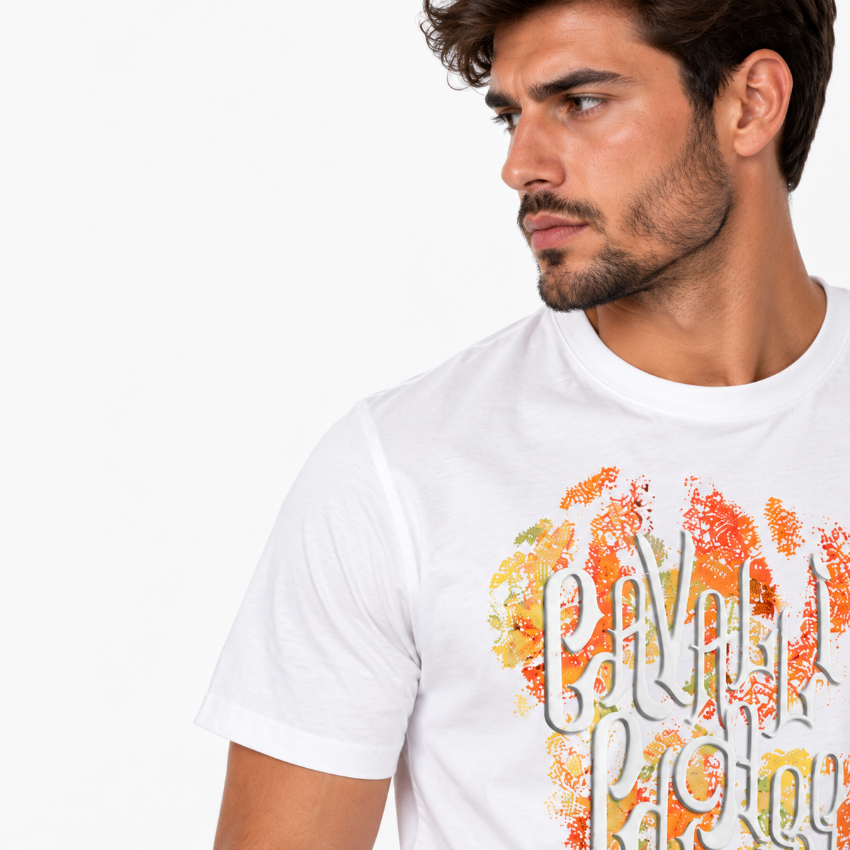 Мъжка тениска Cavalli Class Men T-shirt QXT61MJD060 0005 Close-Up