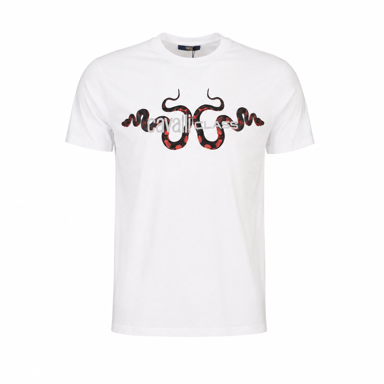Мъжка бяла тениска Cavalli Class Men T-shirt QXT63GJD060 00053 Front View