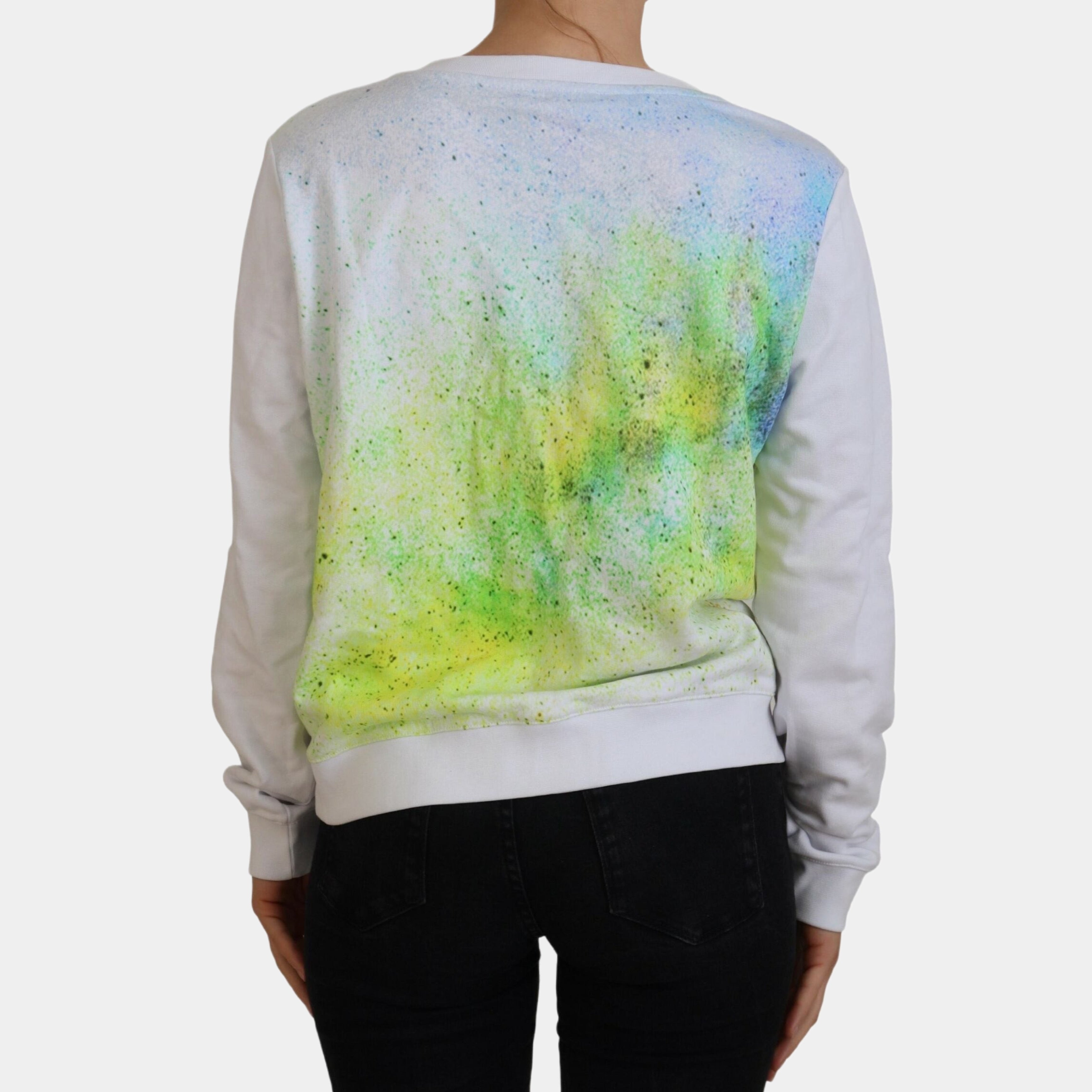 Дамска памучна блуза с дълъг ръкав Versace Jeans в бяло