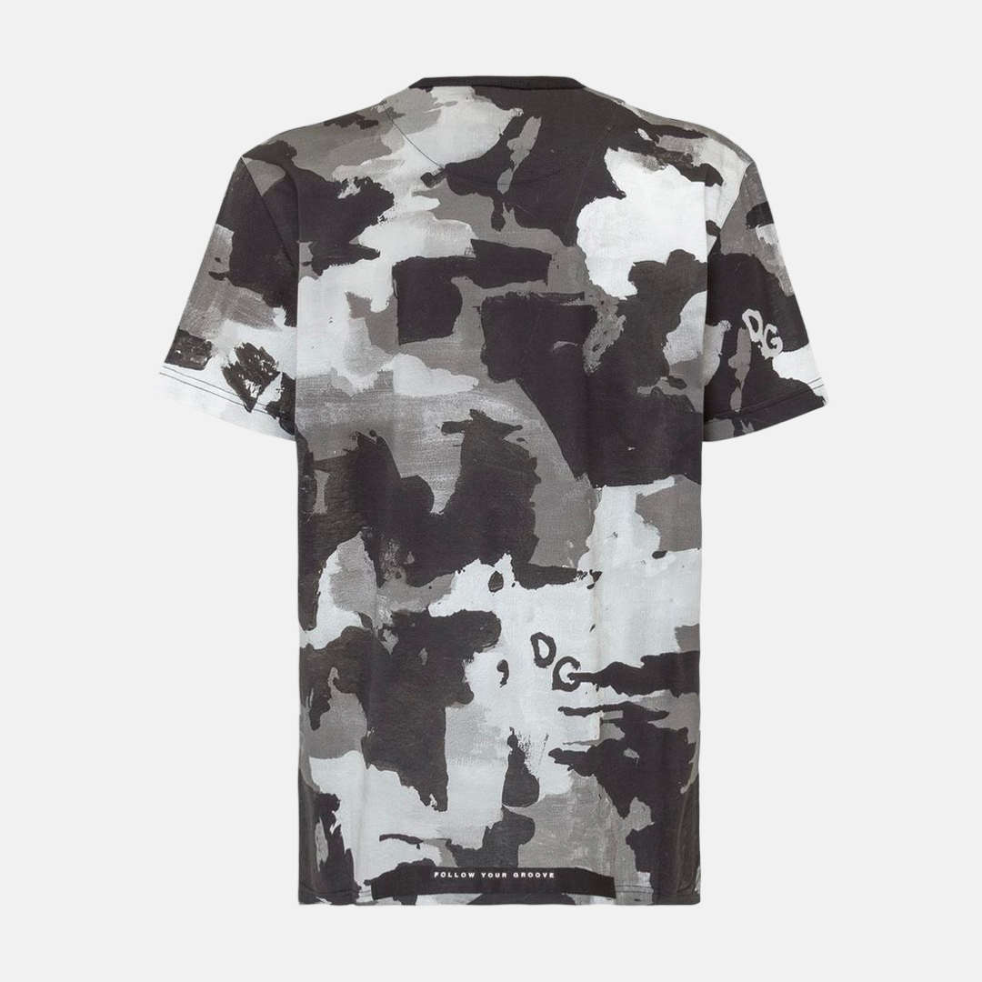 Мъжка текиска Dolce & Gabbana White Camouflage Men T-shirt G8MW0Z G7YIU