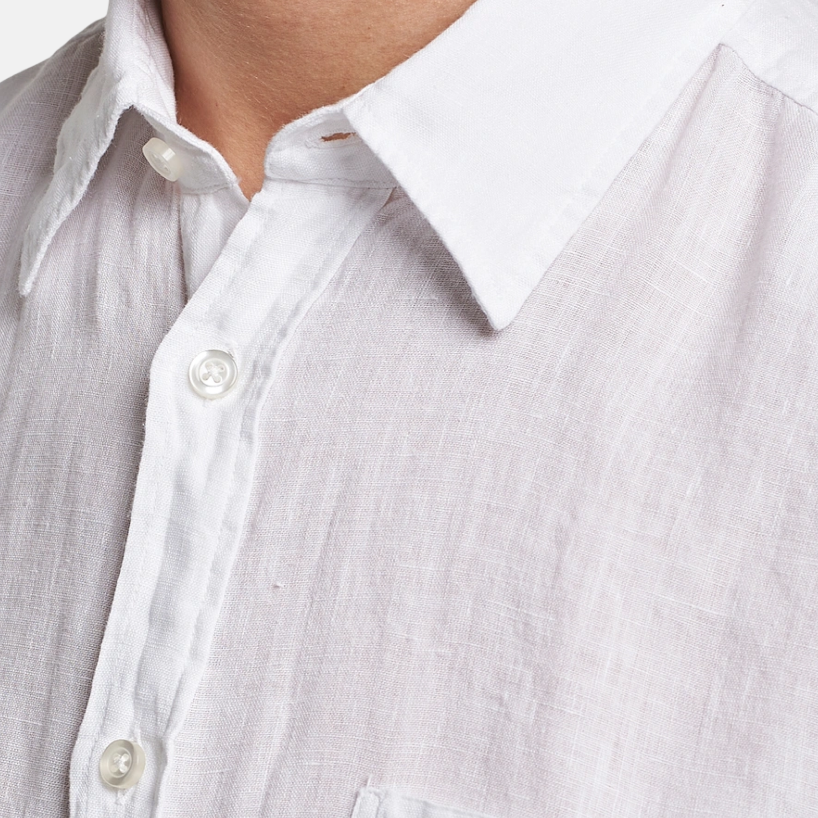Мъжка бяла ленена риза Boss 50537381 Close-Up