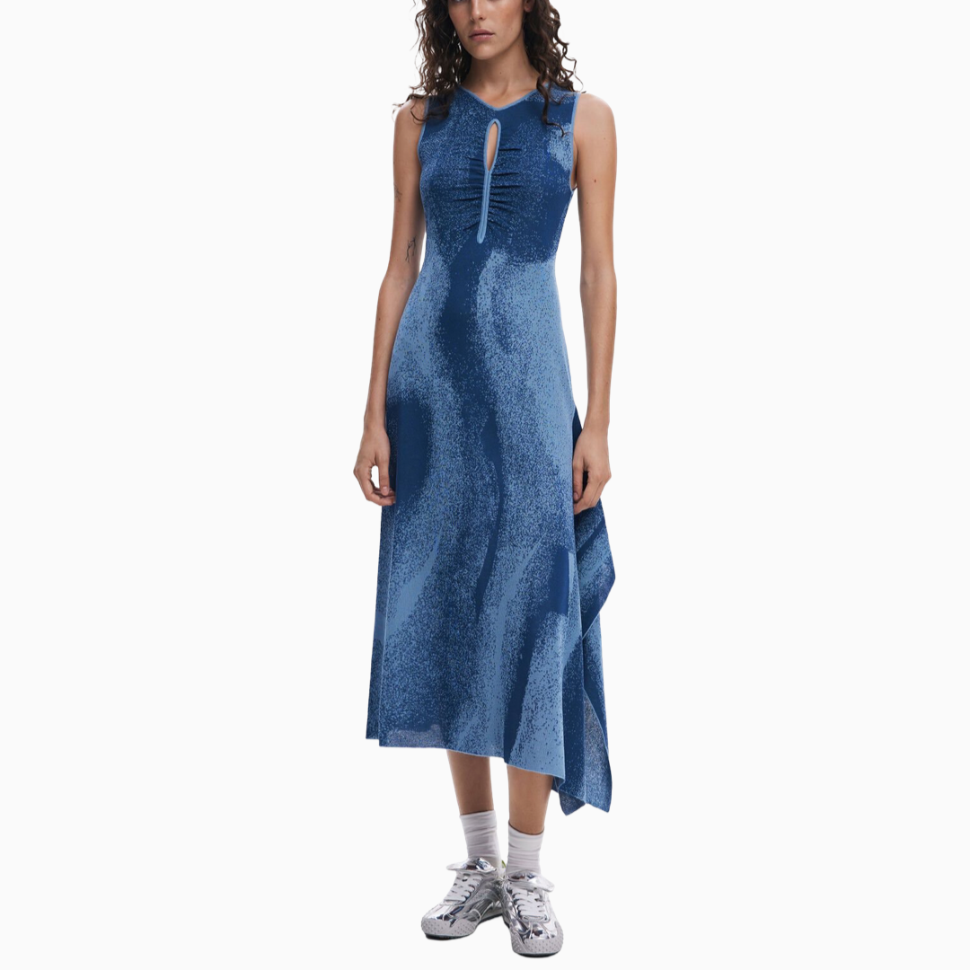 Дамска синя рокля Desigual 25SWVF10