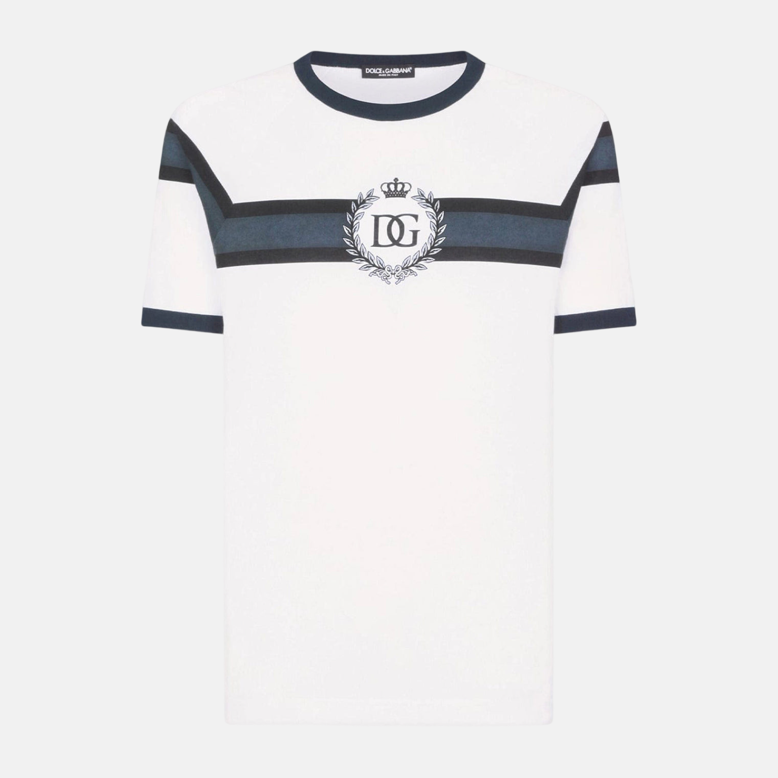 Мъжка бяла тениска Dolce & Gabbana Logo Print Men T-shirt G8LW4T FI70B