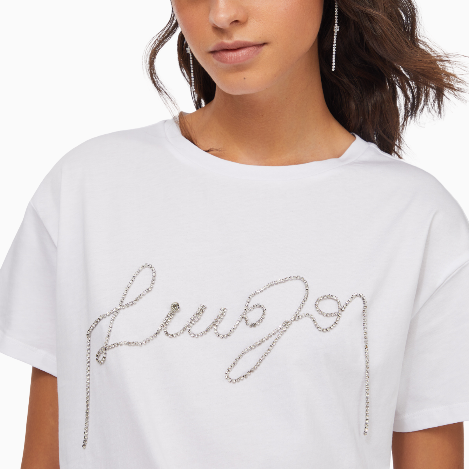 Дамска бяла тениска Liu Jo Women T-shirt UF5261 JS923 P9003 Close-Up
