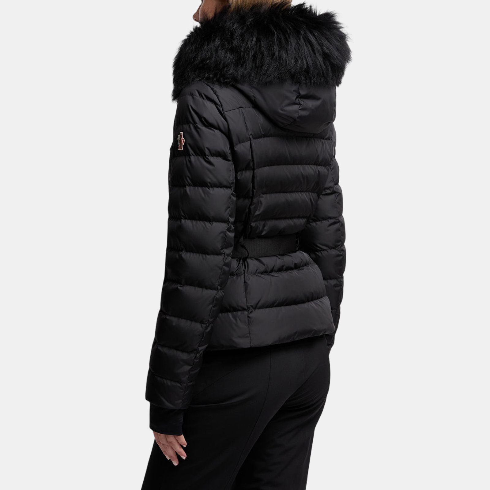 Moncler Grenoble Beverley Shearling-Trimmed Women Ski Down Jacket K20981A 000665 399E Back View
