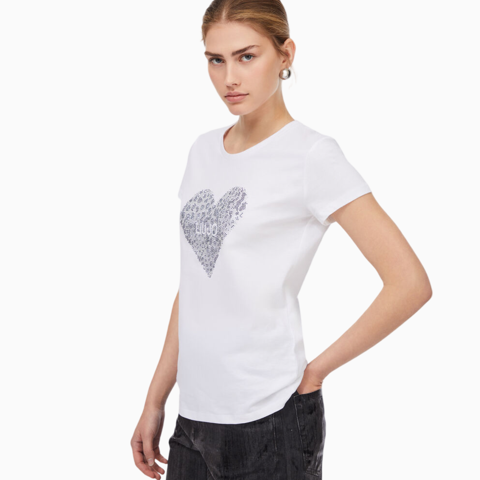 Дамска бяла тениска Liu Jo Women T-shirt UF5264 JS923 P9003 Side View