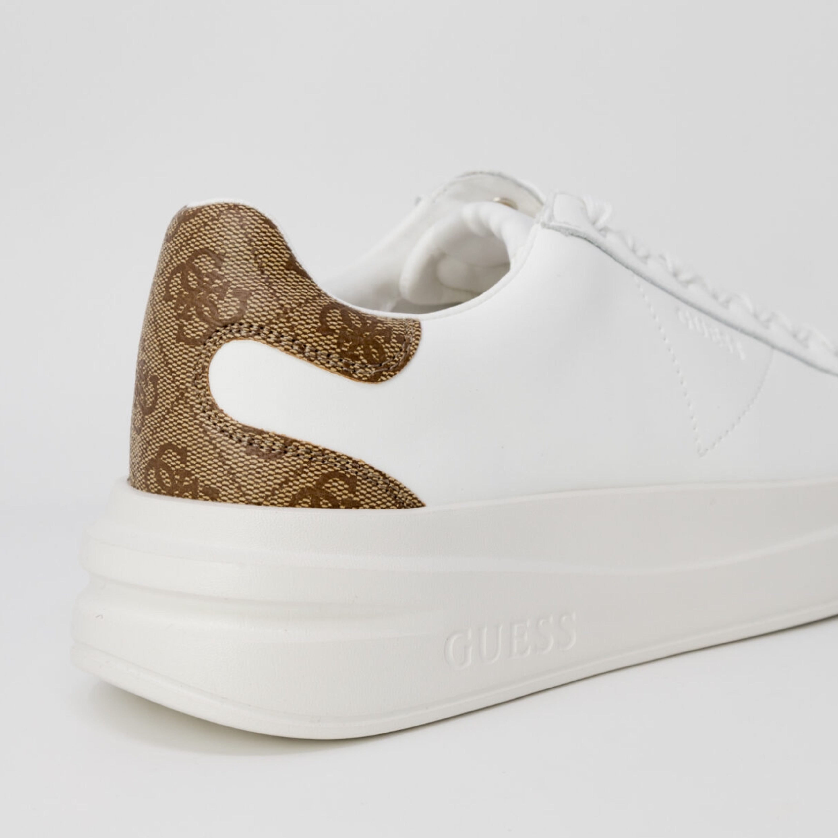 Дамски бели кецове Guess Women Sneakers FLJELB FAL12 WHBEI Heel View