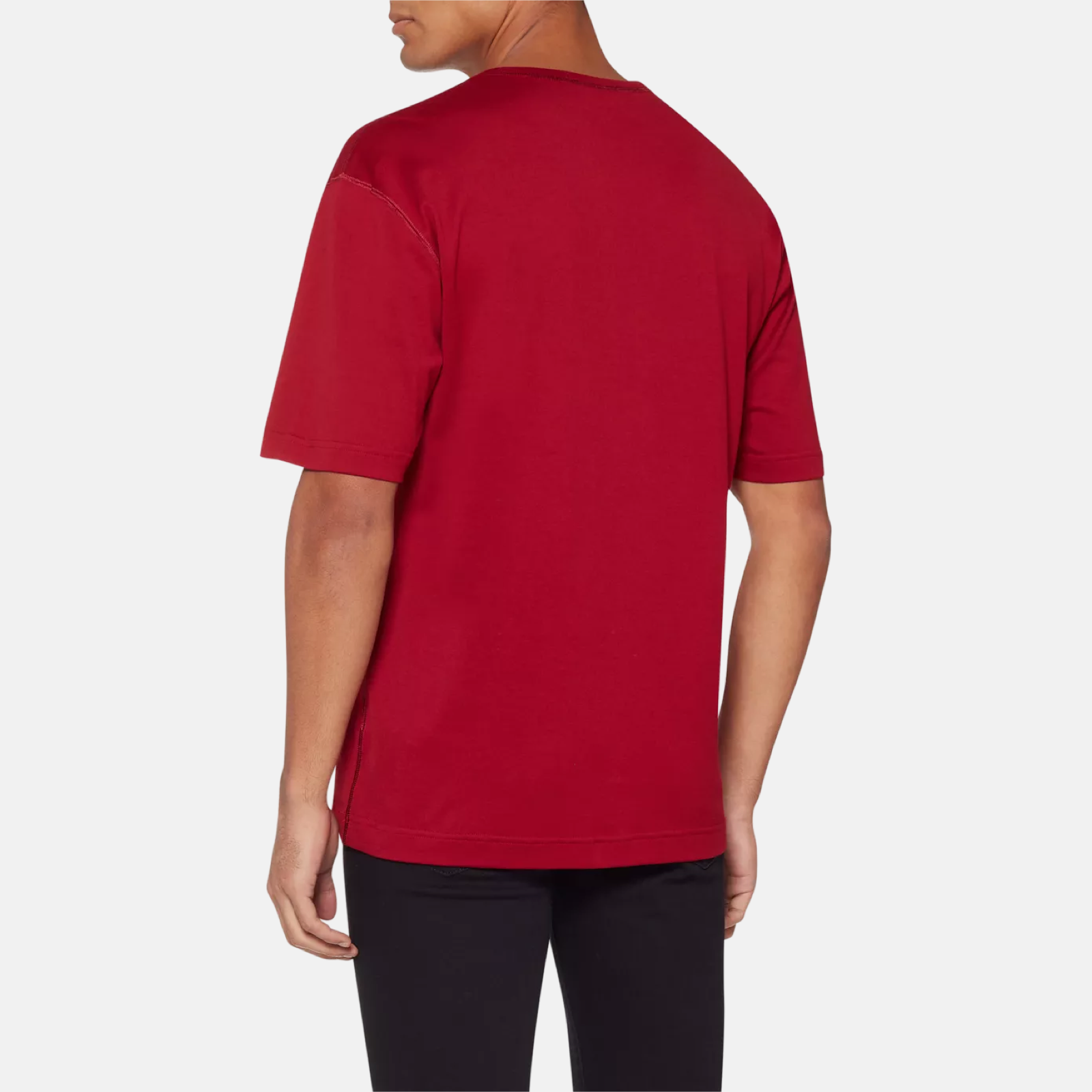 Мъжка червена тениска Dolce & Gabbana Logo Tape Men T-shirt G8HS4T G7RKR