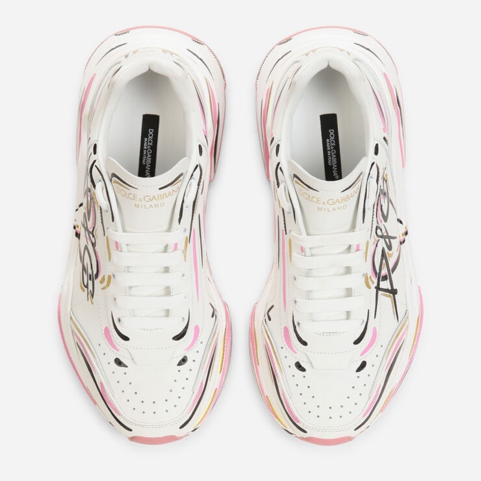 Dolce & Gabbana Daymaster Hand Painted Women Sneakers Top View