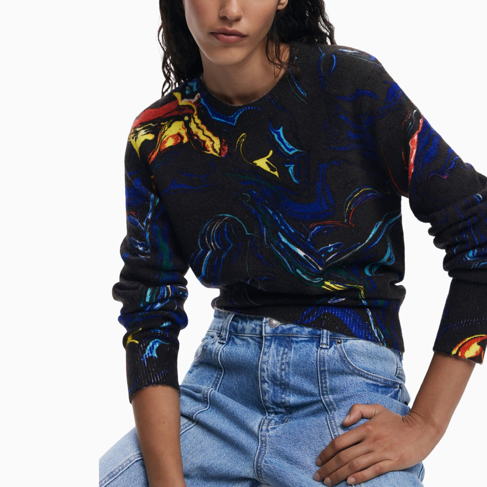 Дамски пуловер Desigual Women Sweater 25WWJF05 2000 Close-Up