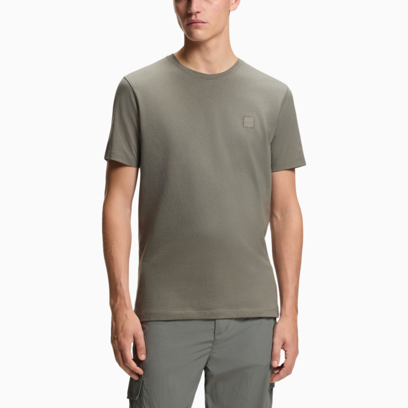 Мъжка сива тениска Boss Men T-shirt 50508584 076 Front View