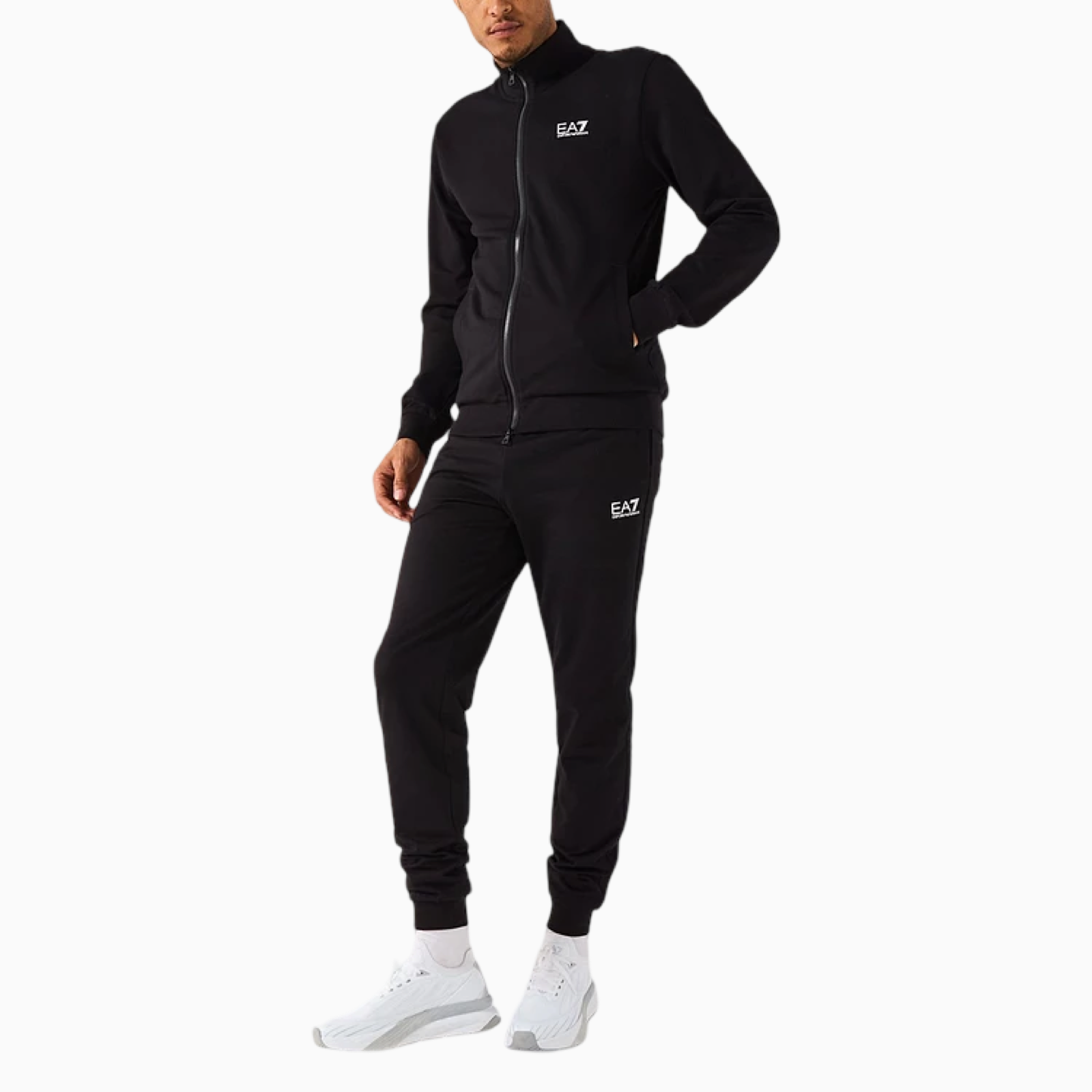 Мъжки черен екип EA7 Emporio Armani Men Tracksuit 8NPV60 PJVRZ 1200 Front View