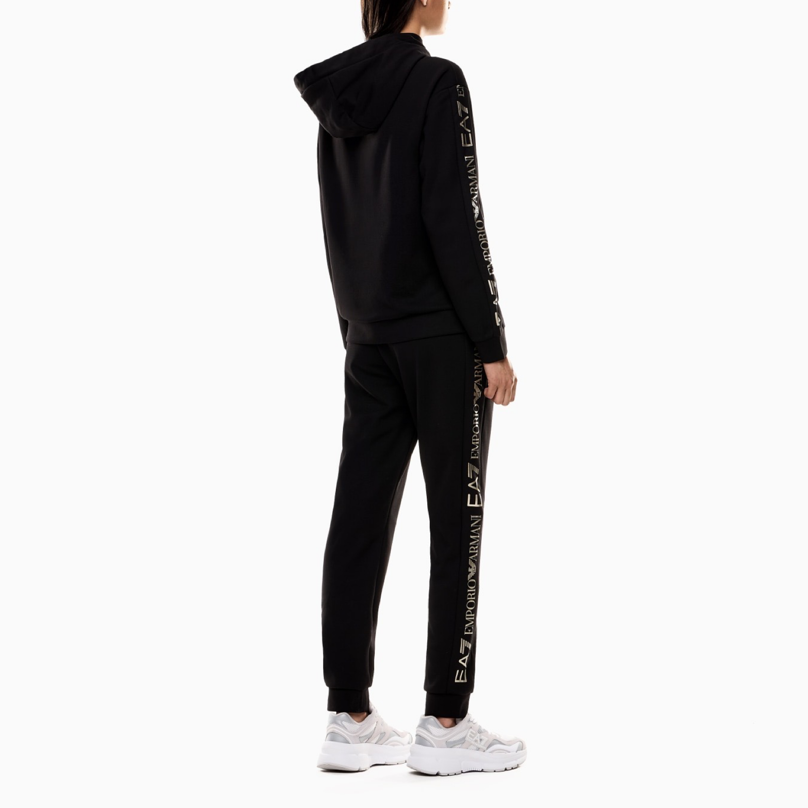 Дамски черен екип EA7 Emporio Armani Women Tracksuit 7W000789 AF18880 Back View