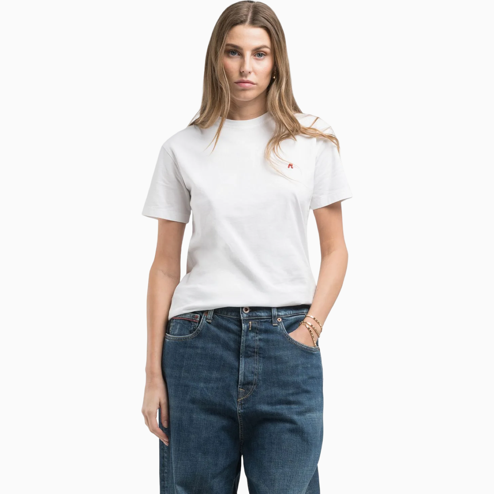 Дамска бяла тениска Replay Women T-shirt W3566B.000.2660 Front View