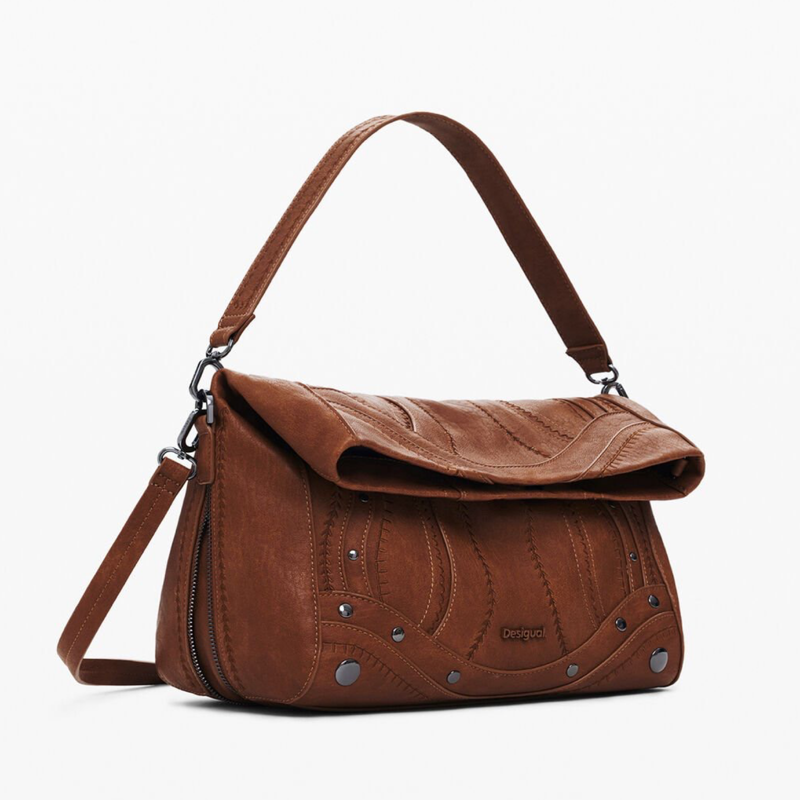 Дамска кафява чанта Desigual Women Shoulder Bag 25WAXPA8 Side View