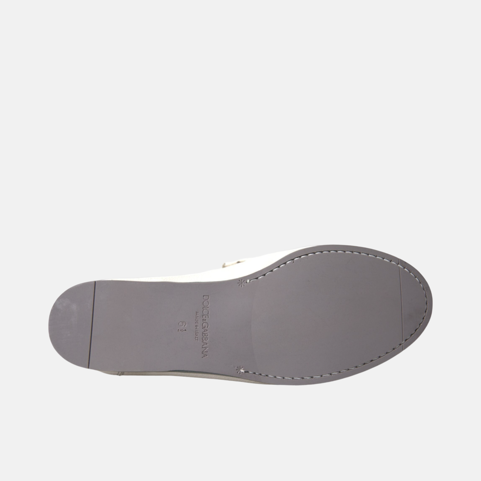 Мъжки мокасини Dolce & Gabbana White Gray Leather Men Loafers Insole View