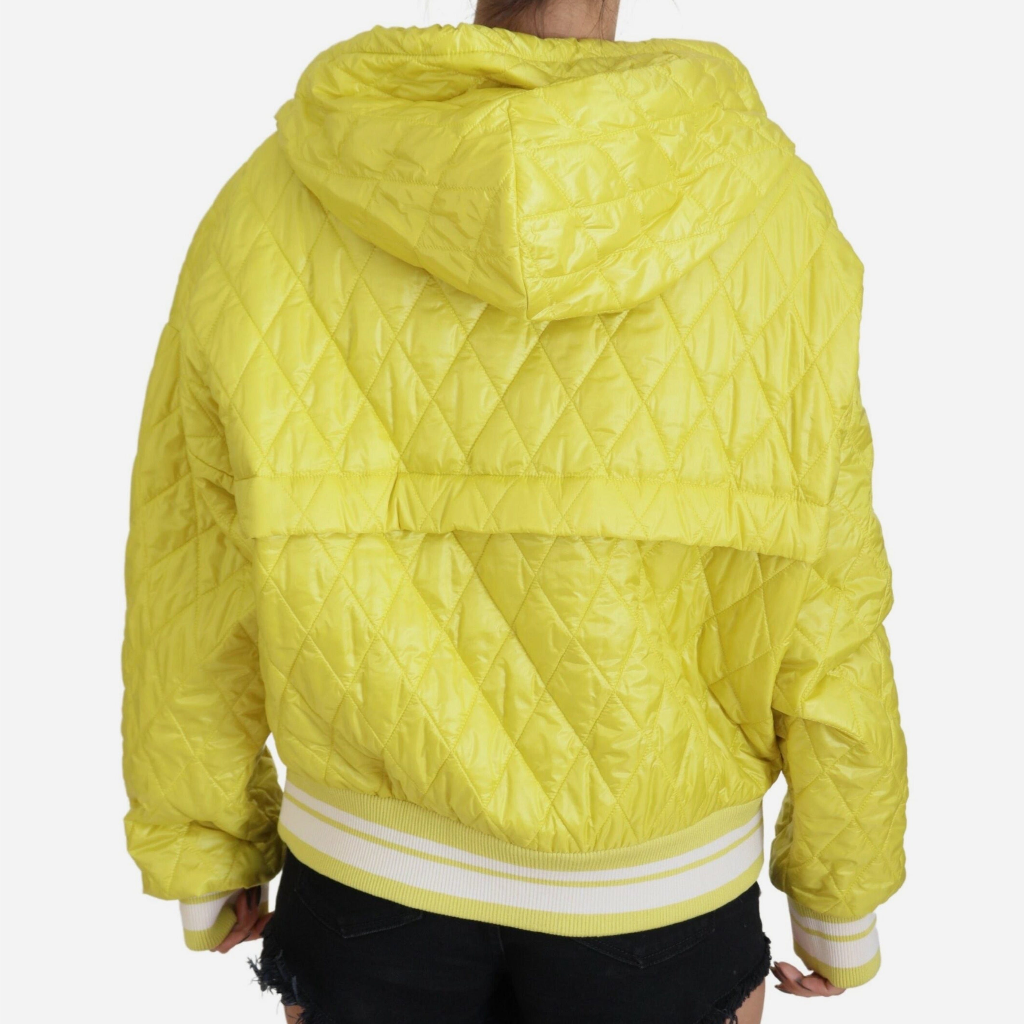 Дамскол луксозно яке тип анорак в жълто с качулка DOLCE & GABBANA Women’s Luxury Yellow Hooded Jacket