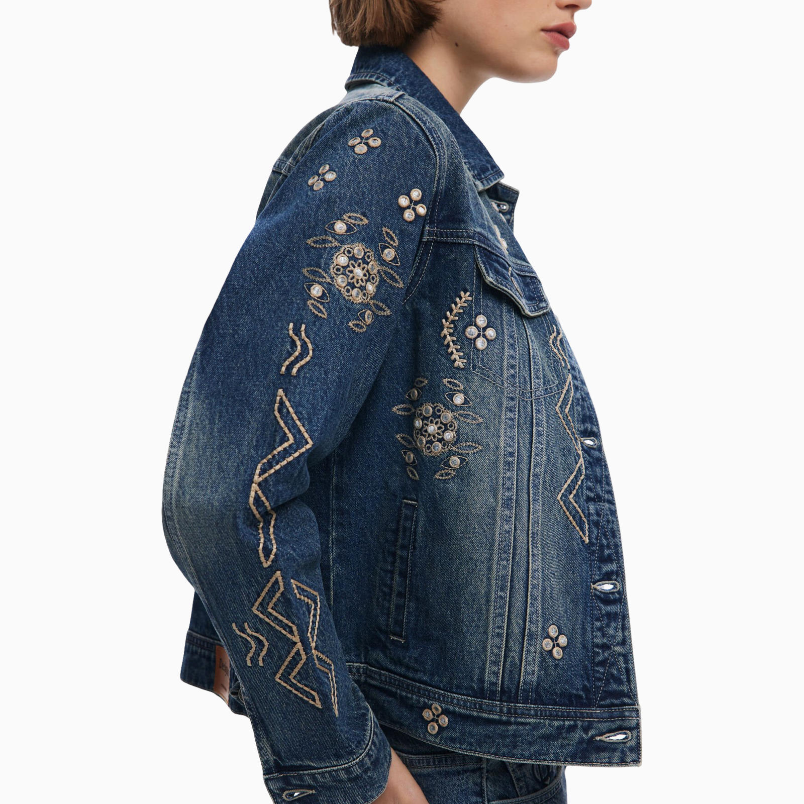 Дамско дънково яке Desigual Women Denim Jacket 25WWED11 Side View
