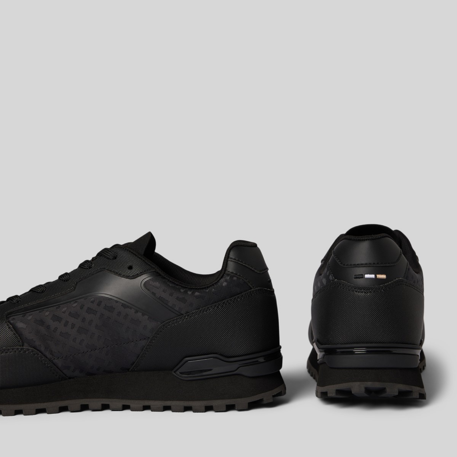 Мъжки черни маратонки Boss Parkour Men Sneakers 50552897 Heel View