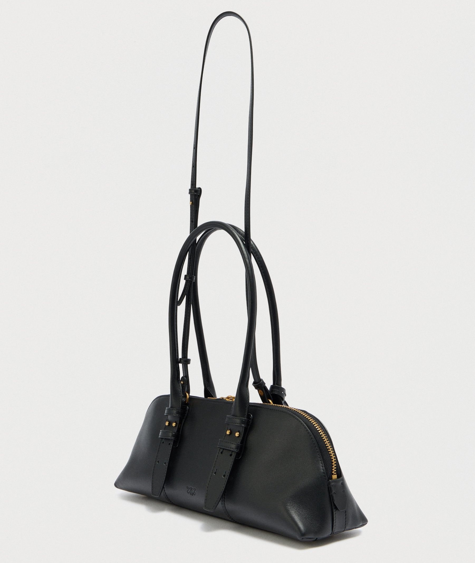 Дамска чанта Women’s large bowling baguette bag Pinko 106169 A0QO Z99Q Black angled back view