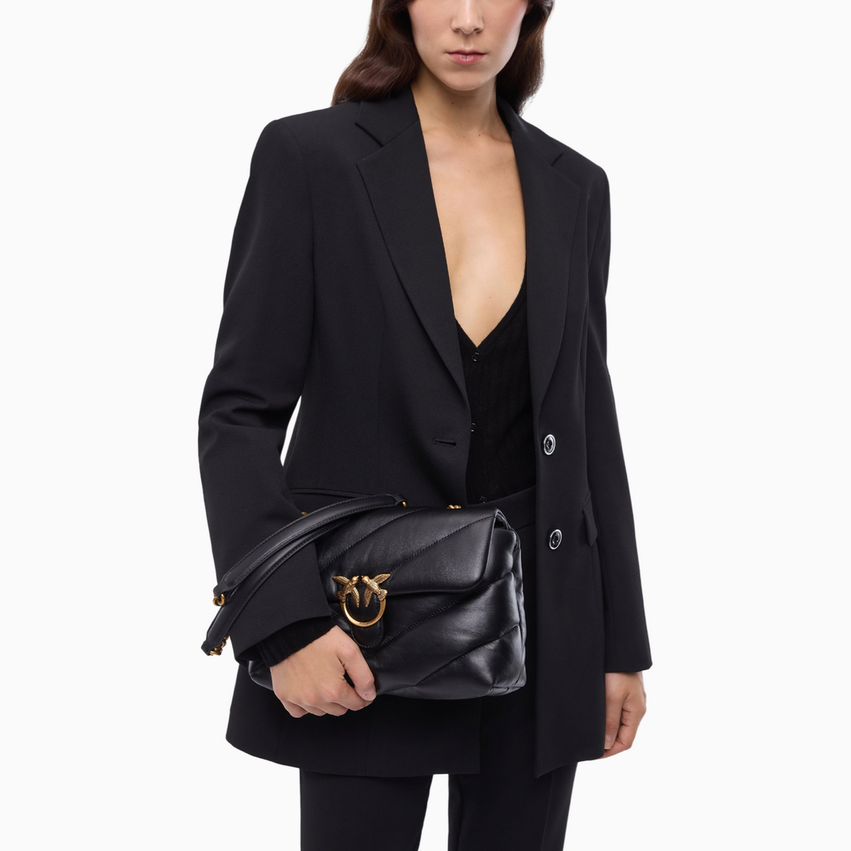 Дамска чанта Pinko Love Puff Medium Maxi Quilt Shoulder Bag 107616A0F2 Z99Q Model View