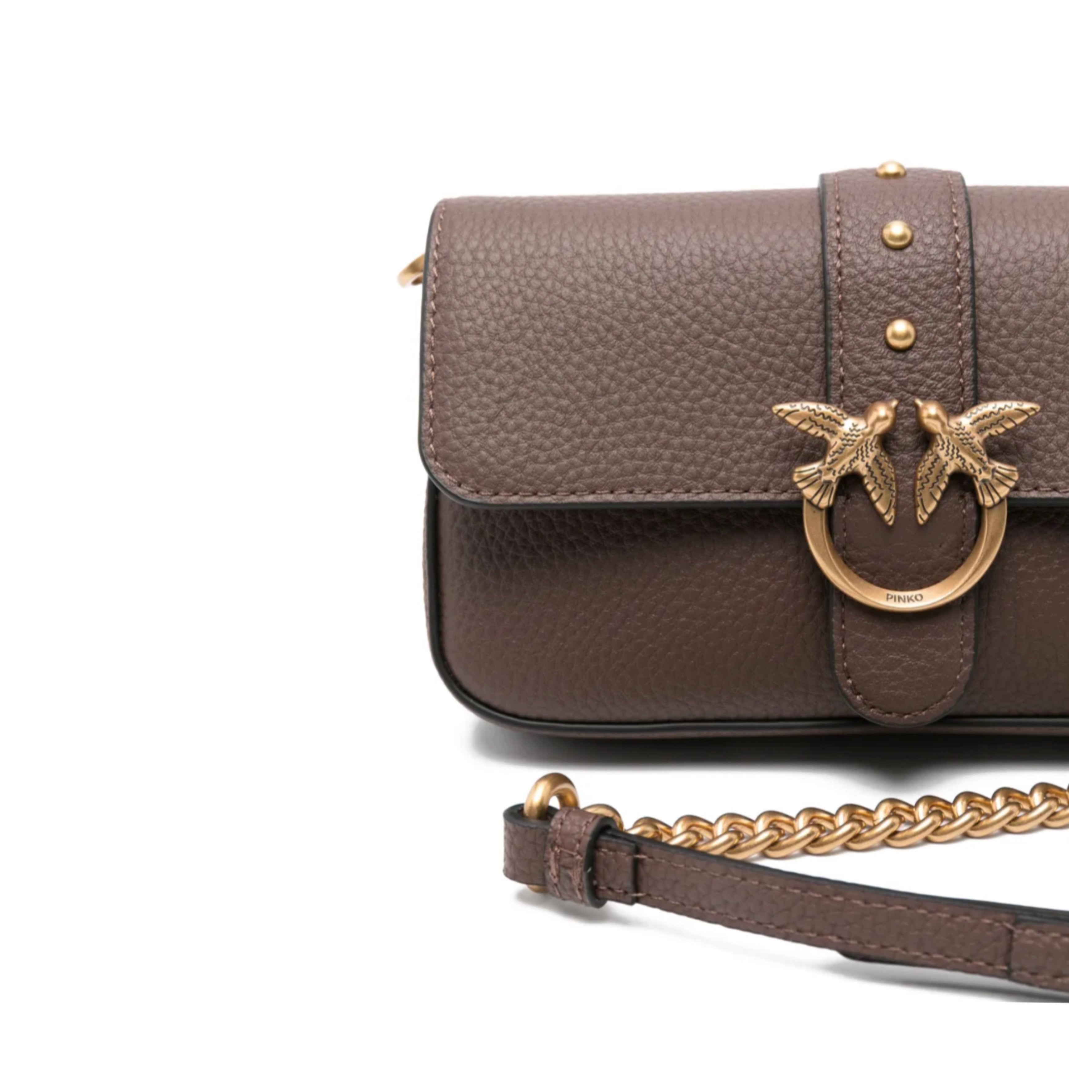 Дамска чанта за рамо от естествена кожа Women’s shoulder bag PINKO LOVE ONE MINI SLOUCHY FL BOTTALATO SOFT 104340A2OXL86Q detail view