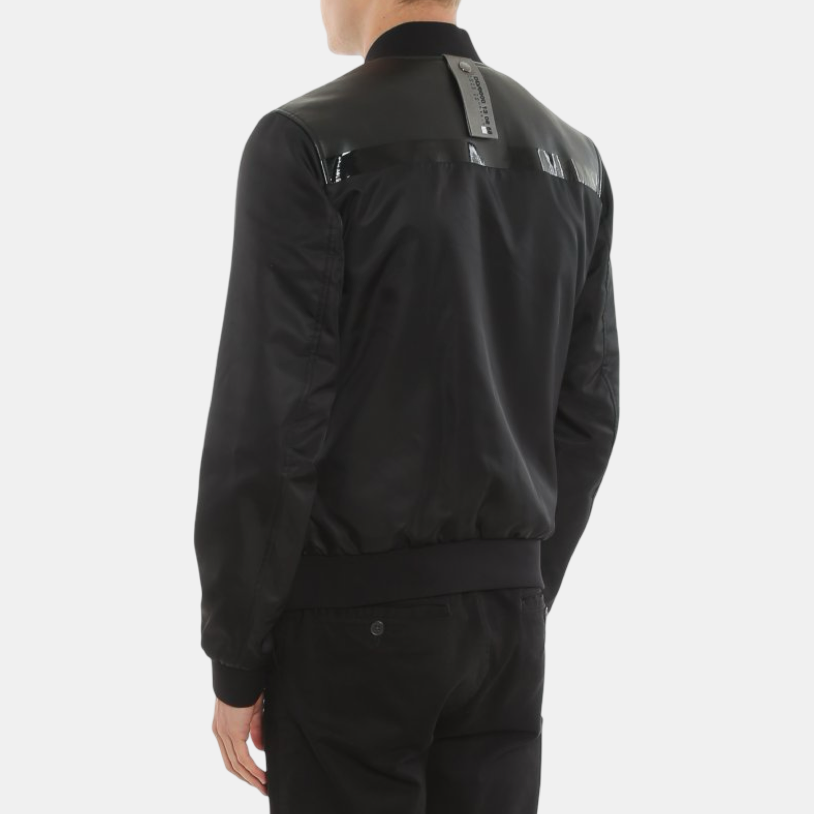 Dolce & Gabbana Leather Nylon Men Jacket G9US2L GEO40 Back View