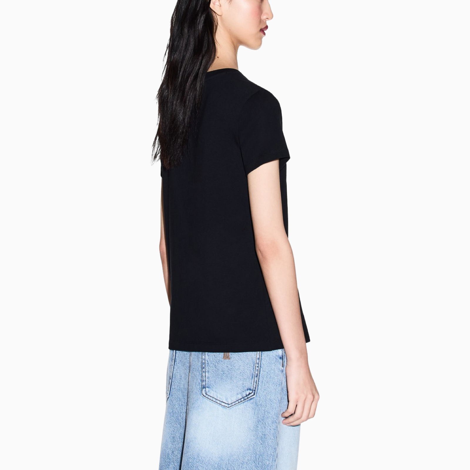 Дамска черна тениска Armani Exchange Women T-shirt XW002294 AF17172 UC001 Back View