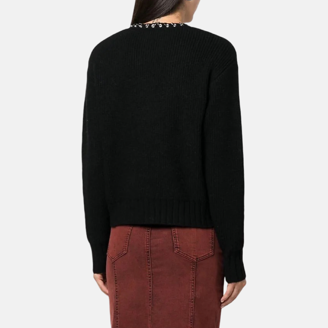 Дамски пуловер с остро деколте Women’s sweater Patrizia Pepe 2K0219K134 NEK103 back view