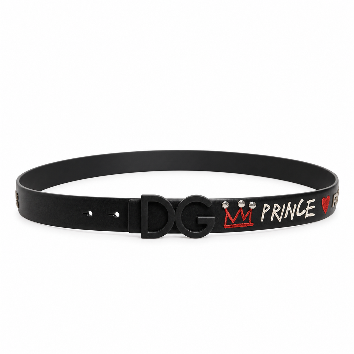 Men’s belt DOLCE & GABBANA Prince Crown
BC4129 AI667 Black front view