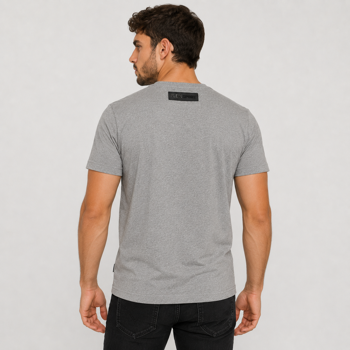 Мъжка сива тениска Plein Sport Men T-shirt TIPS105 94GR Back View